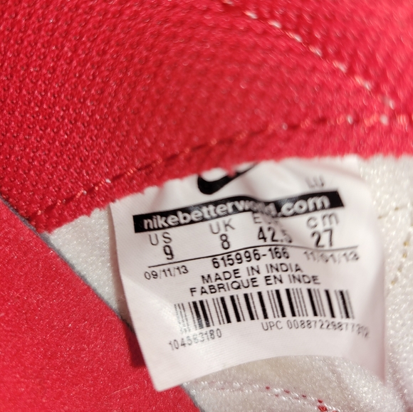 Nike Force 2013 Men's Low White Red Gold Swoosh 615996-166 Sz 9 - Picture 5 of 6